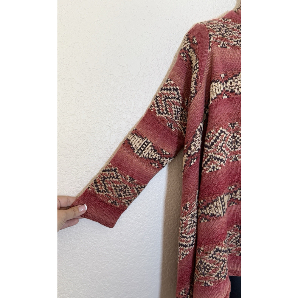 Lauren Ralph Lauren Southwestern Shawl Cardigan S/M Cotton Linen Silk Boho - Picture 8 of 12